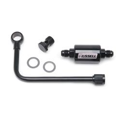 Fuel Line, Black, Steel, Black, Thunder and Performer Series, Black Aluminum Filter, -6 AN Male Inlet, Kit