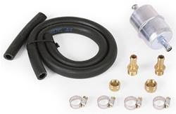 Fuel Hose and Filter Kit, Inline, 3/8 in. Hose Barb Inlet/Outlet, Fittings, 24 in. Hose, 4 Clamps,  Kit