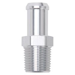 Fitting, Adapter, NPT to Hose Barb, Straight, Aluminum, Clear Anodized, 1/2 in. NPT, 5/8 in. Hose Barb, Each