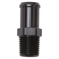 Fitting, Adapter, NPT to Hose Barb, Straight, Aluminum, Black Anodized, 1/2 in. NPT, 3/4 in. Hose Barb, Each