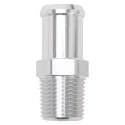 Fitting, Adapter, NPT to Hose Barb, Straight, Aluminum, Clear Anodized, 1/2 in. NPT, 3/4 in. Hose Barb, Each