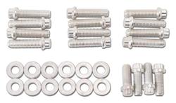 Intake Manifold Bolts, Steel, Cadmium, 12-Point Head, Washers, Chevy, W-Series, 348, 409, Kit