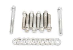 Intake Manifold Bolts, Steel, 12-Point Head, Washers, for EDL- 2936 and 2937 Only, Ford, Big Block FE, Kit