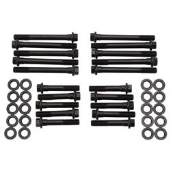 Cylinder Head Bolts, Chromoly, Black Oxide, Hex Head, Washers, 7/16 in. Thread Size, Ford, 4.7L, 5.0L, Kit