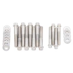 Intake Manifold Bolts, Steel, Cadmium, 12-Point Head, Washers, Chrysler, Dodge, Plymouth, 383, 400, 440, Kit