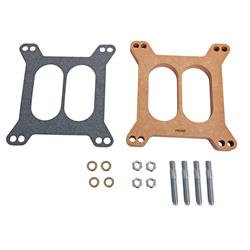 Carburetor Spacer, Wood Fiber Laminate, .500 in. Thick, Divided Plenum, Square Bore, Each