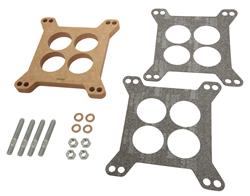 Carburetor Spacer, Wood Fiber Laminate, .500 in. Thick, 4-Hole, Square Bore, Each