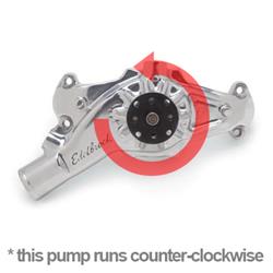 Water Pump, Mechanical, Short, High-Volume, Aluminum, Polished, Counterclockwise, Chevy, Big Block, Each