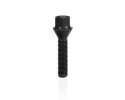 Lug Bolts, Wheel Bolt M12 x 1.5 x 43mm x 17mm Hex Taper-Seat Black Finish