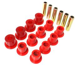 Bushings, Leaf Spring, Polyurethane, Red, Front/Rear, Jeep, Kit