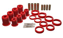 Control Arm Bushings, Front, Upper, Lower, Polyurethane, Red, Jeep, Kit