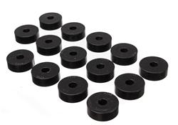 Body Mount Bushings, Polyurethane, Black, Jeep, Set of 14