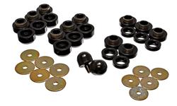 Body Mount Bushing; Body Mount Set; OEM Height; Must Reuse All Metal Hardware; Black