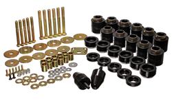 Body Mount Bushings, Polyurethane, Black, Jeep, Set