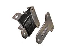 Motor Mount, Complete Mount, Bolt-In, Steel, Polyurethane, Chrome/Black, Chevy, Passenger Cars, Each