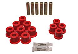 Bushings, Leaf Spring, Polyurethane, Red, Rear, Chevy, GMC, Pickup, Kit