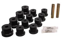 Bushings, Leaf Spring and Shackle, Polyurethane, Black, Rear, Chevy, Chevy II, Kit