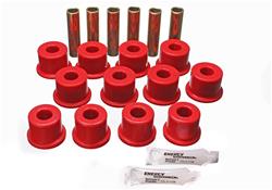 Bushings, Leaf Spring and Shackle, Polyurethane, Red, Rear, Chevy, Pickup, Kit