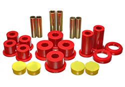 Bushings, Leaf Spring, Polyurethane, 2.5 in. main eye, Red, Rear, Chevy, GMC, Pickup, SUV, RWD, 4WD, Kit