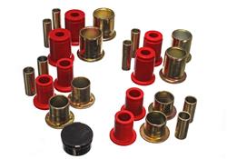 Control Arm Bushings, Front, Upper/Lower, Polyurethane, Red, Chevy, Pontiac, Kit