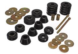 Body Mount Bushings, Polyurethane, Black, Chevy, GMC, C/K-Series Pickup, Set of 12