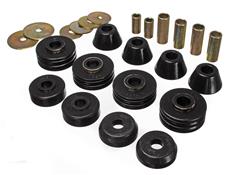 Body Mount Bushings, Polyurethane, Black, Chevy, GMC, Pickup, Set of 12