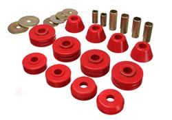 Body Mount Bushings, Polyurethane, Red, Chevy, GMC, Pickup, Set of 12