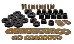 Body Mount Bushings, Polyurethane, Black, Chevy, GMC, Set of 24