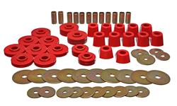 Body Mount Bushings, Polyurethane, Red, Chevy, GMC, Set of 24