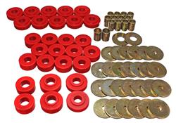 Body Mount Bushings, Polyurethane, Red, Chevy, Set of 24