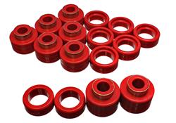 Body Mount Bushings, Polyurethane, Red, Chevy, GMC, C/K-Series, Extended Cab Pickup, Set