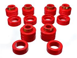 Body Mount Bushings, Polyurethane, Red, Chevy, GMC, C/K-Series, Standard Cab Pickup, Set of 12