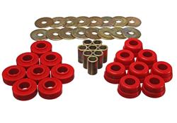 Body Mount Bushings, Polyurethane, Red, Chevy, Set of 16