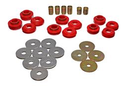 Body Mount Bushings, Polyurethane, Red, Chevy, Set