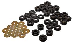 Body Mount Bushings, Polyurethane, Black, Chevy, Set