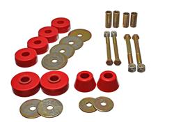 Body Mount Bushings, Polyurethane, Red, Chevy, GMC, Pickup, Set
