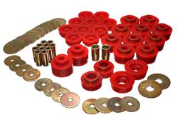 Body Mount Bushings, Polyurethane, Red, Buick, Chevy, Oldsmobile, Pontiac, Set of 26