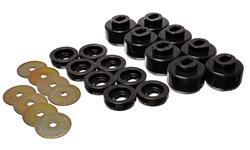 Body Mount Bushings, Polyurethane, Black, Chevy, GMC, Pickup, Set