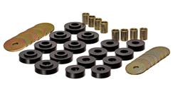 Body Mount Bushings, Polyurethane, Black, Chevy, Convertible Only, Set