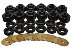 Body Mount Bushings, Polyurethane, Black, Chevy, GMC, Kit