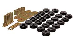 Body Mount Bushings, Polyurethane, Black, Chevy 1959-64, Full Size Convertible, Kit