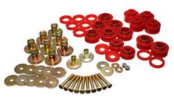 Bushings, Body Mount Type, Polyurethane, Red, Chevy, Kit