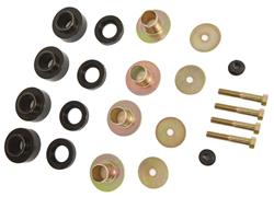 Body Mount Bushings, Polyurethane, Black, Chevrolet, Kit