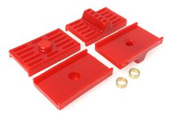 Bushings, Leaf Spring Pads, Polyurethane, Red, Rear, Chevy, Pontiac, Set of 4