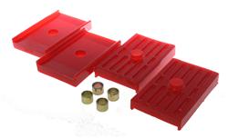 Bushings, Leaf Spring Pads, Multi-Leaf, Red, Chevy, Pontiac, Set of 4