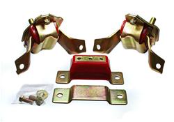 Motor Mounts, Transmission Mount, Complete Mount, Bolt-In, Steel, Polyurethane, Zinc/Red, Ford, Kit