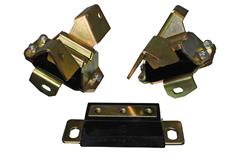 Motor Mounts, Complete Mount, Bolt-In, Polyurethane, Black, Steel, Zinc Plated, Ford, Mercury, Set