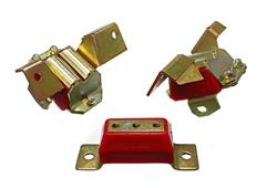 Motor Mounts, Complete Mount, Bolt-In, Polyurethane, Red, Steel, Zinc Plated, Ford, Mercury, Set