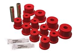 Bushings, Leaf Spring and Shackle, Polyurethane, Red, Rear, Ford, Kit