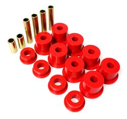 Bushings, Leaf Spring and Shackle, Polyurethane, Red, Front, Ford, Kit